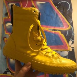 Yellow Converse rain boots